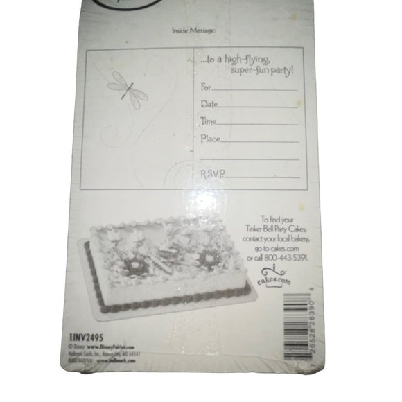 NIP Hallmark Disney Tinkerbell Birthday Party Invitations 8Ct Fairies Silvermist - Picture 3 of 3